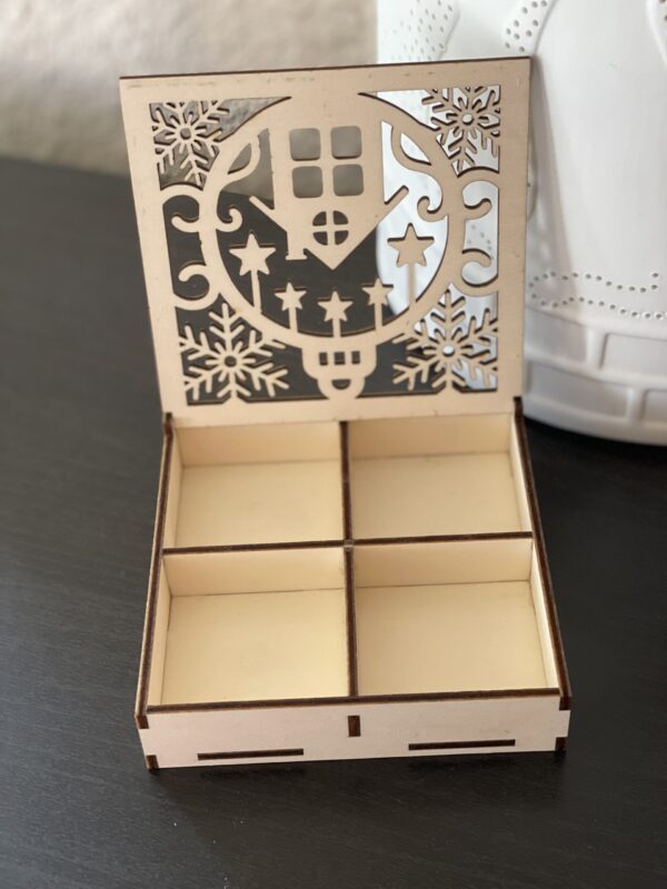 Weihnachtsbaum Schmuck Set mit 12 Anhängern Deko Box mit Baumbehang Dekorative Geschenkbox aus Holz Christbaumschmuck Set  Weihnachtskugeln – Bild 5